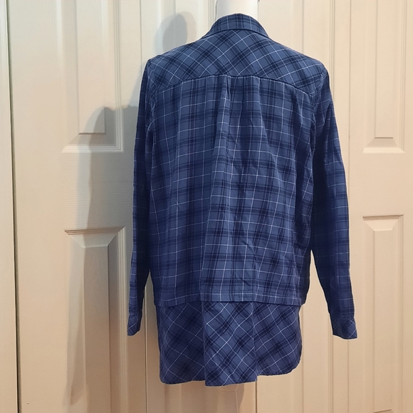 J.Jill Blue Flannel Button Up Size M - Picture 5 of 6
